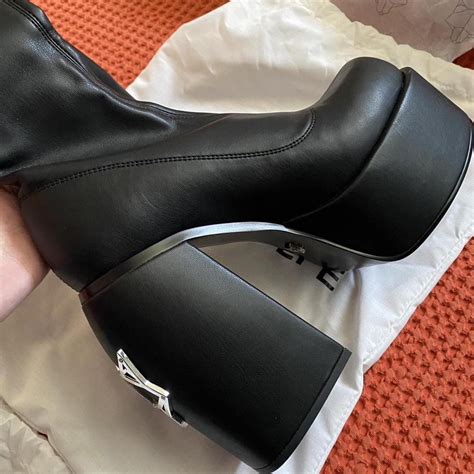 Naked Wolfe Women S Black Boots Depop