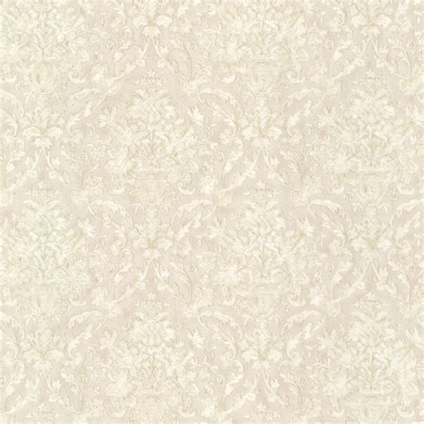 Majestic Taupe Scrolling Damask Wallpaper Sample Traditional