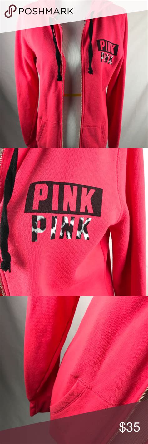 Pink Victorias Secret Zip Up Hoodie Small Euc This Pink Zip Up Hoodie Is In Excellent Condition