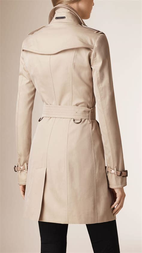 Burberry Cotton Gabardine Trench Coat In Stone Natural Lyst