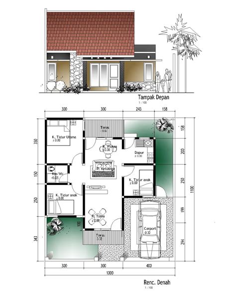 Rumah Minimalis 1 Lantai 3 Kamar Tidur Dan Garasi Desain Rumah Minimalis