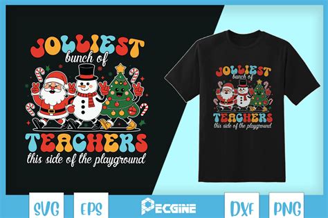 Jolliest Bunch Of Teachers Snowman Svg Graphic By Pecgine Creative