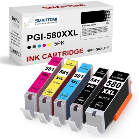 Pgi 580 Xxl Cli 581Xxl Multipack De 5 Cartouches D Encre Compatibles