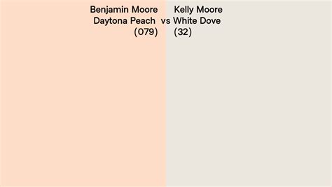 Benjamin Moore Daytona Peach 079 Vs Kelly Moore White Dove 32 Side