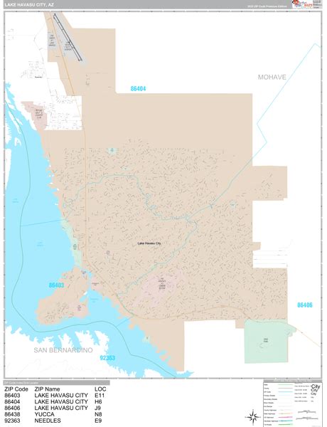 Lake Havasu City Wall Map - Premium - MarketMAPS