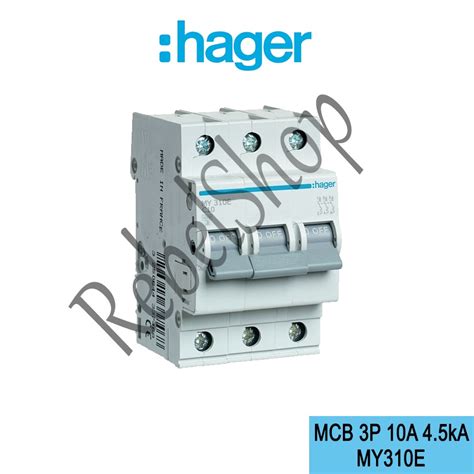 Jual Hager MCB 3P 10A MY310E 4 5kA 3 Phase 10 Ampere SNI Triple Pole