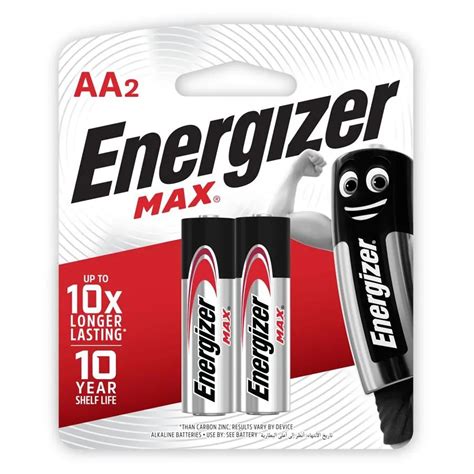 Energizer MAX AA 2 Pcs Battery E91BP2 Energizer AA Alkaline Batteries