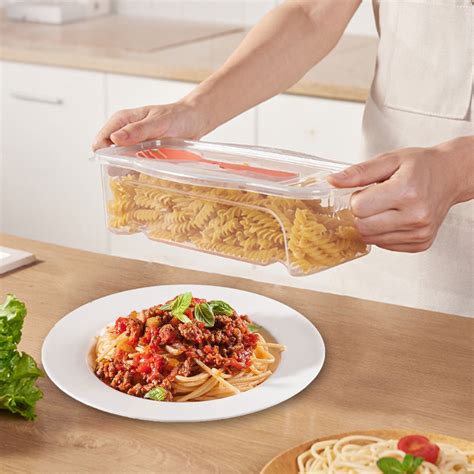 Ckraxd Spaghetti Storage Box Transparent Cooking Box With Spoon