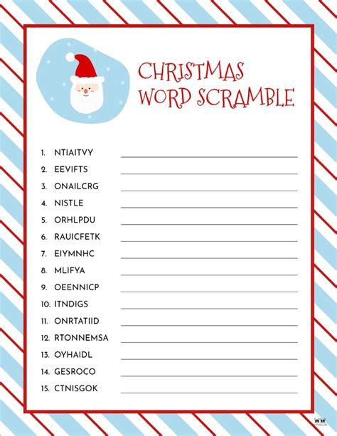 Christmas Word Scrambles 15 Free Printables Printabulk