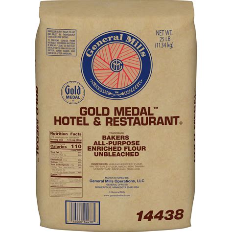 Gold Medal™ Hotel And Restaurant™ Bakers Flour All Purpose Enriched Unbleached 25 Lb General