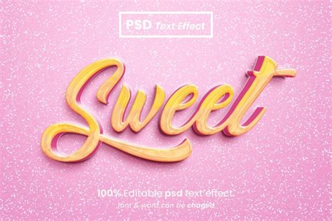 Premium Psd Sweet 3d Editable Psd Text Effect