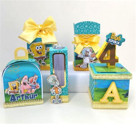 Kit Luxo Bob Esponja 40 Peças Elo7 Produtos Especiais