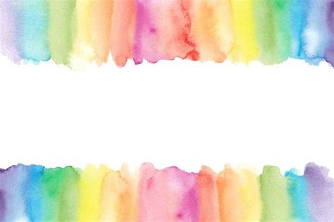 Aquarell Regenbogen Grenze Gemalter Regenbogenhintergrund Premium