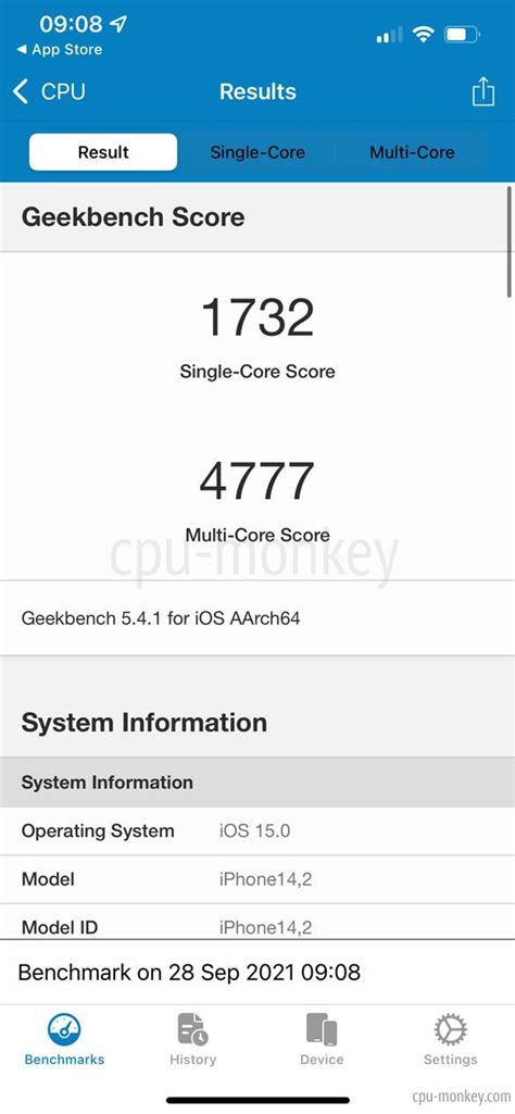 Apple A15 Bionic (5-GPU) Benchmark, Test and specs