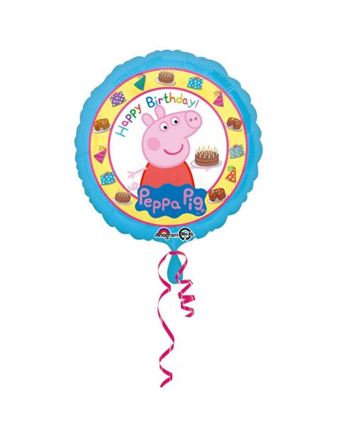 Ballon Aluminium Happy Birthday Peppa Pig Cm Vegaooparty