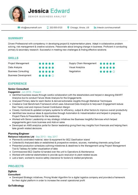 Business Analyst Cv Example And How To Write Tips Minga