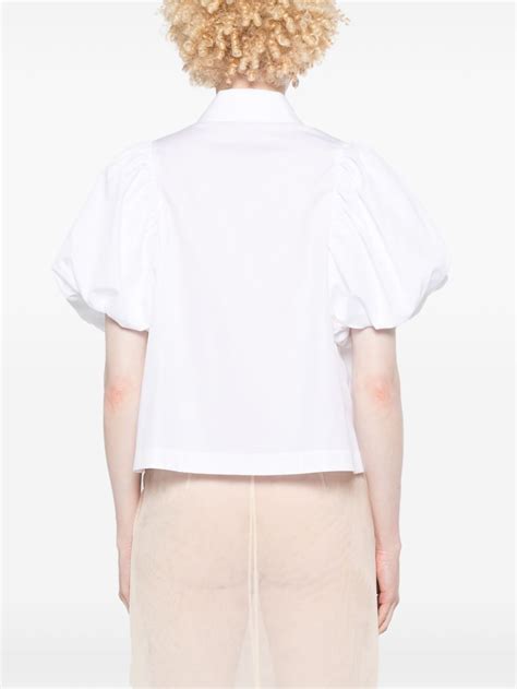 Simone Rocha Beaded Cropped Shirt White Farfetch Uk