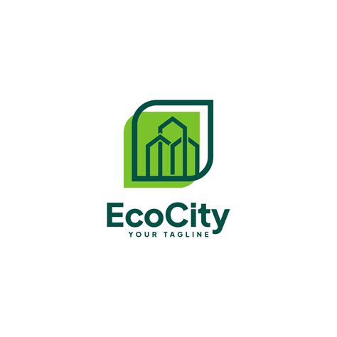 Eco City Green City Logo Design Nature With Real Estate Combine