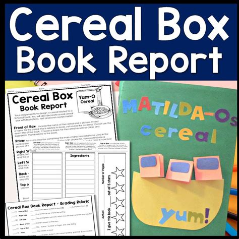 Cereal Box Book Report Template Fun Book Project For Elementary