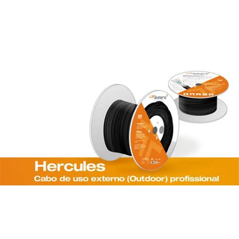 CABO DE REDE STP CAT5E 1 METRO HERCULES BLINDADO LAN EXPERT C5EHC BK