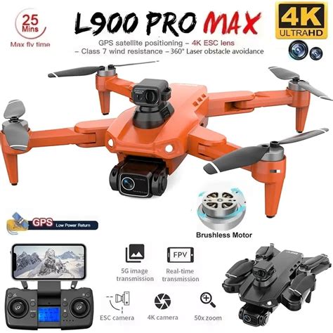 Dron L900 Pro MAX Con GPS Cuadric Ptero Plegable Sin Escobillas 4K C