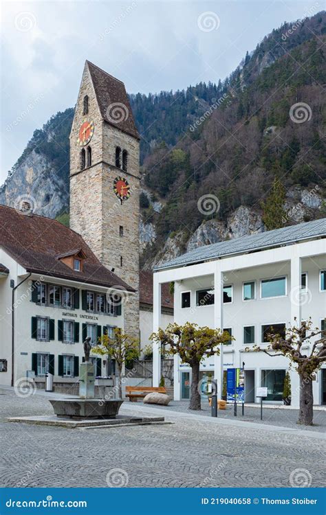 Interlaken Switzerland April 19th 2021 Historic City Centre Of