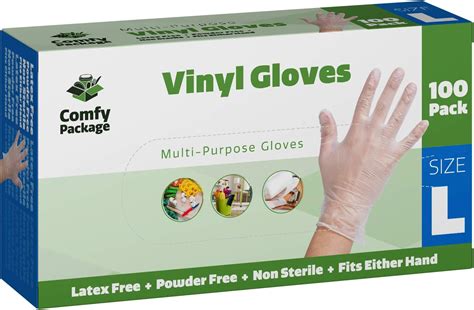 Clear Powder Free Vinyl Disposable Plastic Gloves 100 Pack Large