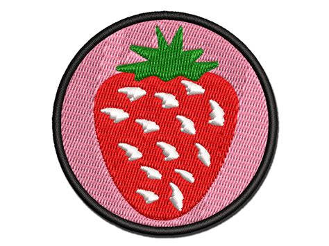 Strawberry Fruit Doodle Multi Color Embroidered Iron On Or Hook And Loop Patch Applique Michaels