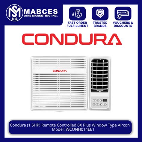 Condura 1hp Remote Controlled 6x Plus Window Type Non Inverter Aircon