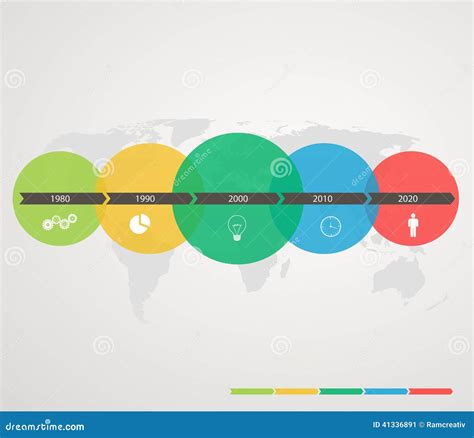 Timeline With Colored Circles Stock Vector Illustration Of Network