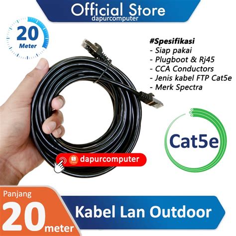 Jual Kabel Lan 20 Meter Outdoor FTP Cat5e Spectra Wifi Internet Terbaik