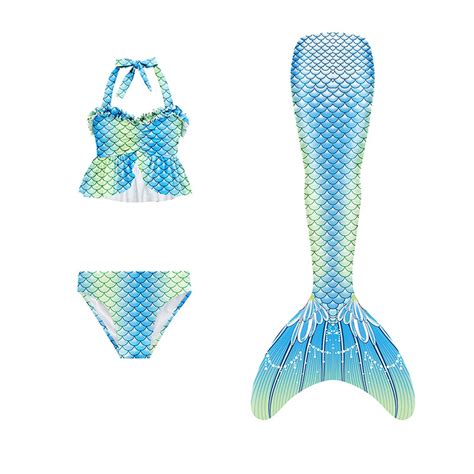 WOYY Big Girl S Bikini Tail Swimsuit Fish Scale Print UPF Bathing Suit Piece Walmart