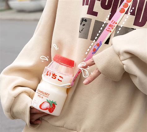 480ml Plastic Cute Yogurt Water Bottle Tour Drinking Bottle Yakult