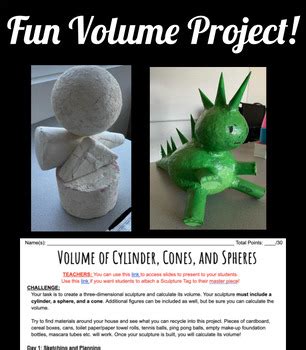 Fun Volume Project Volume Of Cylinder Cones And Spheres By Sophia