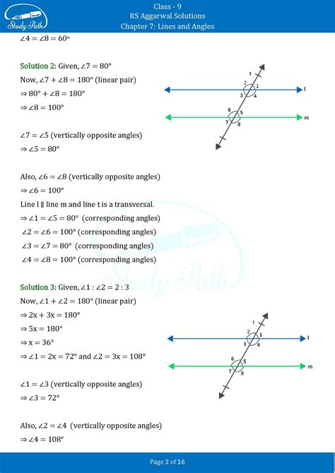 Rs Aggarwal Solutions Class Exercise C Chapter Lines And Angles