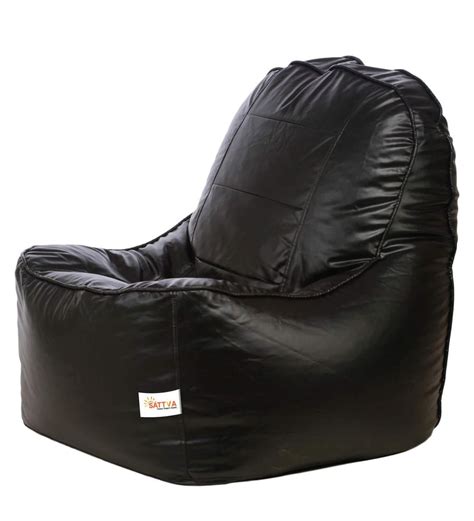 Buy Combo Rester XXXL Bean Bag Round Pouffe With Beans In Black