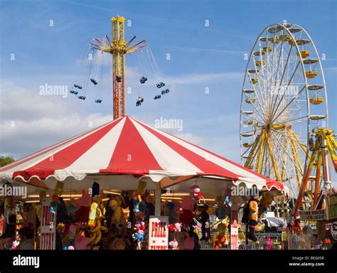 Rides at the Goose Fair in Nottingham, Nottinghamshire England UK Stock ...