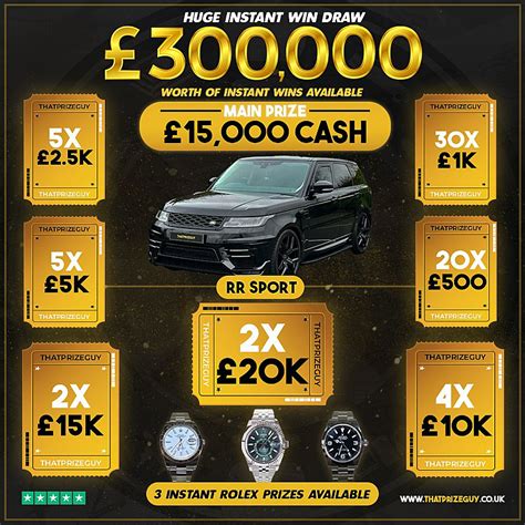 £15000 Main Prize Car Rolex And Cash Instant Wins That Prize Guy