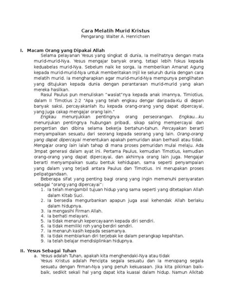 PDF Cara Melatih Murid Kristus DOKUMEN TIPS