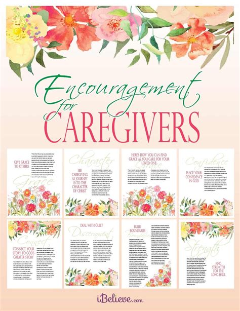 Encouragement For Caregivers Printable Download Free