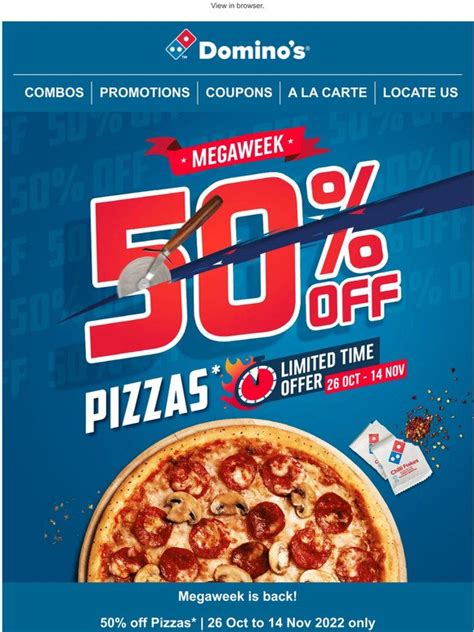 Domino S Singapore Megaweek Is Back With 50 Off Pizzas Milled