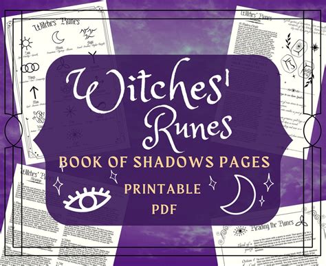 Witches Runes Printable Pages Runes BOS Pages Book Of Etsy