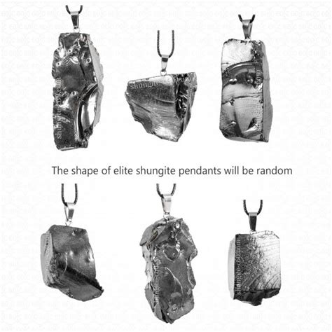 Elite Shungite Pendants Type 1 Russian Silver Stone C60