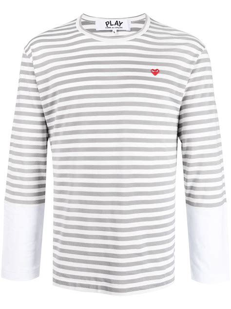 Comme Des Garçons Play Striped Long Sleeve T Shirt Farfetch