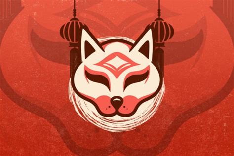 Kitsune Paper Lantern Mask Vector Graphic By Namanyastudios Creative