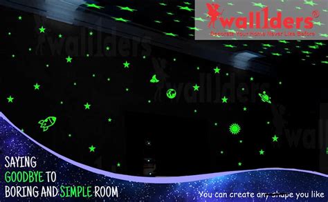 Buy Wall1ders Green Color Fluorescent Night Glow In The Dark Star Wall