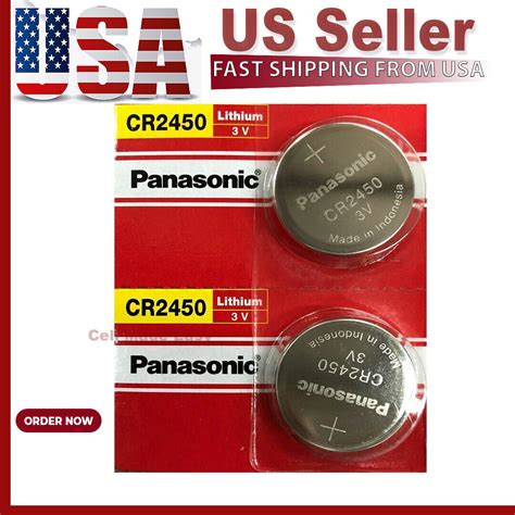 2 X Fresh New Panasonic Cr2450 Cr 2450 3v Lithium Coin Cell Battery Exp 2031 Ebay