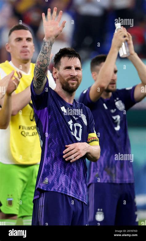 Doha Qatar Th Nov Lionel Messi Of Argentina Celebrates The