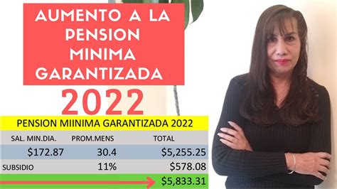 Aumento A La Pensión Mínima Garantizada 2022 Youtube