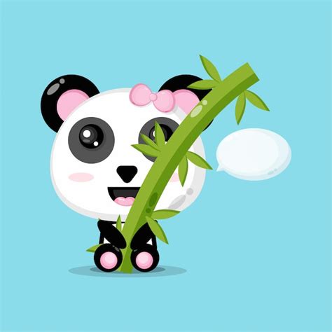 Premium Vector Cute Panda Hugs Bamboo